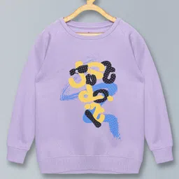 Kiddopanti Full Sleeves Placement Just Do It Printed Sweatshirt - Lavender-picture-42