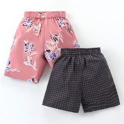Rikidoos Pack Of 2 Floral & Abstract Printed Boxers - Rose Pink & Black-image-47
