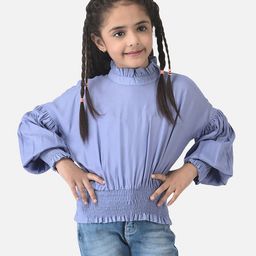 CRIMSOUNE CLUB Cotton Full Sleeves Solid Top - Violet-picture-20