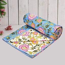 RRC Super Soft Cotton ReversibleSingle Dohar - Aqua Blue-picture-37