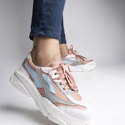 Shoetopia Colour Blocked Walking Shoes - Peach-image-66