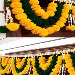 SATVIK CREATIONS Yellow & Green Floral Festive Toran-image-34