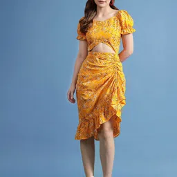 BEING NAUGHTY Women Floral Printed edPuff Sleeve Sheath Dress-picture-14