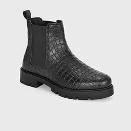 The Roadster Lifestyle Co Women Textured Block-Heeled Chelsea Boots-image-83