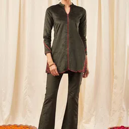 STADO Mandarin Collared Tunic & Trouser Co-Ord Set-picture-0