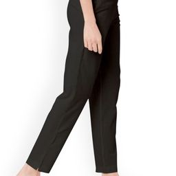 BAESD Women Solid Cotton Stretchable Straight Fit Mid-Rise Trousers-image-37