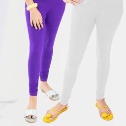 Tik Tok WEARS Girls Purple Churidar Length Leggings-image-96