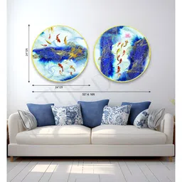 The Castle Decor 2 Piece Blue & White Birds and Animals Wooden Wall Art-image-70