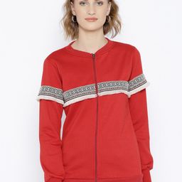 Belle Fille Women Red Solid Sweatshirt-image-67