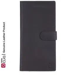 Kara Black Casual Leather Passport Wallet for Men-36