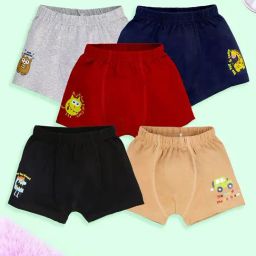 Kiddopanti Boys Multi Colored Regular Printed Boxers - Pack of 5-picture-9