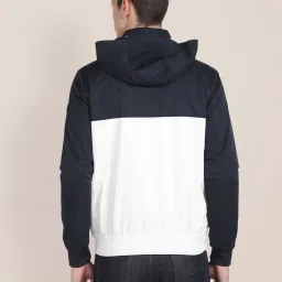 U.S. Polo Assn. White & Navy Regular Fit Colour Block Hooded Jacket image 2