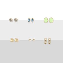 Zaveri Pearls Set of 25 Multicolor Classy Contemporary Studs Drops & Semi Hoops Earring-ZPFK16818 image 2