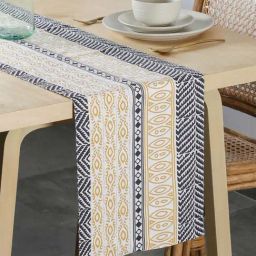 House This Nakshi Yellow & Black 100% Cotton Runner - Set of 1-image-8