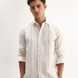 Rare Rabbit White Striped Regular Fit Casual Shirt-picture-32
