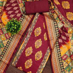 Lilots Art Silk Unstitched Dress Material-image-93
