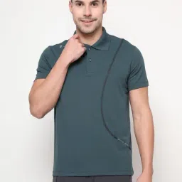 Dida Green Polyster Regular Fit Solid Polo T-Shirt-image-76