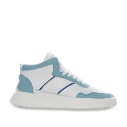 Yoho Men's White & Sky Blue Ankle High Sneakers image 2