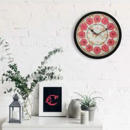eCraftIndia Designer Round Analog Black Wall Clock-image-4