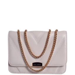 Lino Perros Cream Quilted Medium Sling Handbag-image-2