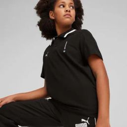 Puma Kids BMW M Motorsport Black Cotton Logo Polo T-Shirt-picture-36
