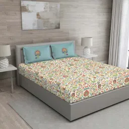 GM Multicolor 100% Cotton 150 TC Queen Bedsheet Set-image-52