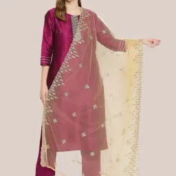 Dupatta Bazaar Gold Zari Work Dupatta-image-46