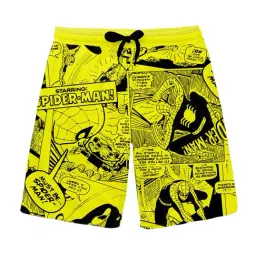 Bonkids Kids Green Cotton Printed Spiderman Shorts-picture-23