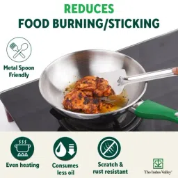 The Indus Valley Silver Stainless Steel Fry Pan with Bakelite Handle (850 ML)-image-93