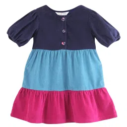 Beebay Kids Multicolor Color Block Dress image 1