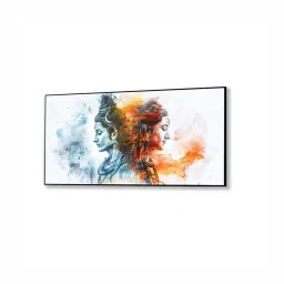 Nestroots Multicolor Canvas Shiva's Colorful Duality Wall Painting - Single Frame image 2
