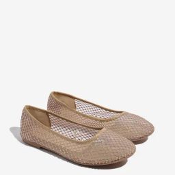 LUNA BLU by Westside Beige Mesh-Detailed Ballerina-image-100