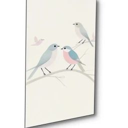 Nestroots Serene Bird Branch Art Black Frame Nature Canvas Wall Painting - Set of 4 image 5