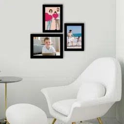ecraftindia Memory Wall Collage Photo Frame - Set of 3 Photo Frames for 2 Photos of 5'x7' and 1 Photo of 6'x8' image 2