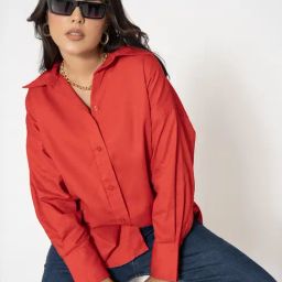 Lounge Dreams Red Relaxed Fit Cottoncasual shirts-image-89