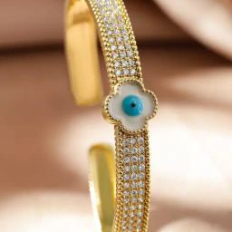 Rubans Gold Cubic Zirconia Detailing Cuffs Bracelet-picture-48