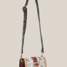 Hats Off Accessories Beige Animal Effect Small Leather Cross Body Bag-image-71