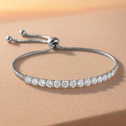 Rubans Silver Cubic Zirconia Adjustable Classic Bracelet-picture-41