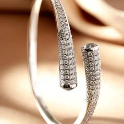 Rubans Silver Cubic Zirconia Detailing Cuffs Bracelet-picture-23