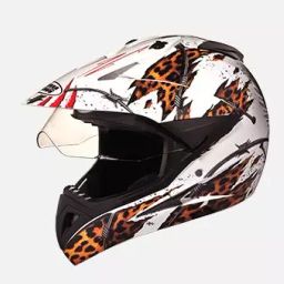Studds N12 White Large (580 mm) Off Road-Full Face Helmet, Motocross D1 Decor With Visor-image-83