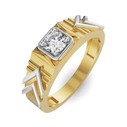 EMORI Yellow Gold Dazzling Artistic Ring for Men-image-77