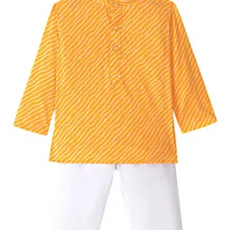 JAV CREATIONS Boys Leheriya Printed Cotton Kurta with Pyjama-picture-16