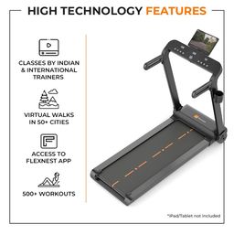 Flexnest Flextread 5HP Peak Treadmill Running Pad for Cardio with in-Built Bluetooth Speaker Black image 2