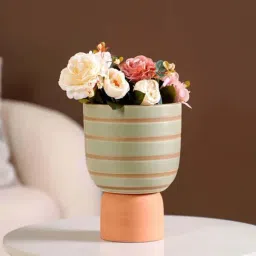 Nestasia Earthen Mint Green Ceramic Decorative Flower Vase-image-23