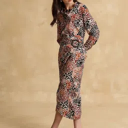 Kazo Printed A-Line Midi Skirts image 2