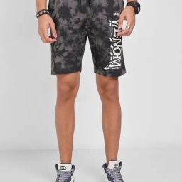 Sf Jeans By Pantaloons Grey Cotton Regular Fit Printed Shorts-picture-47