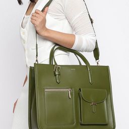 IRTH Women Structured Shoulder Bag with Laptop Sleeve-37