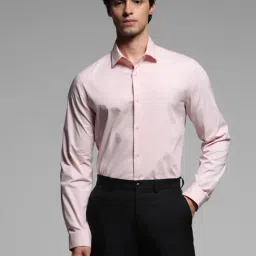 Jack & Jones Pale Lilac Cotton Slim Fit Solid Shirts-picture-34