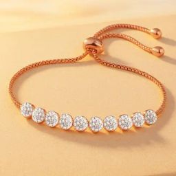 Rubans Rose Gold Cubic Zirconia Adjustable Classic Bracelet-picture-25