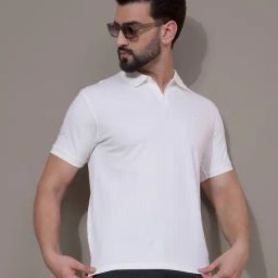Crimsoune Club White Blended Slim Fit Jacquard Polo T-Shirt-image-90